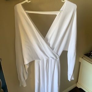 White sweater dress